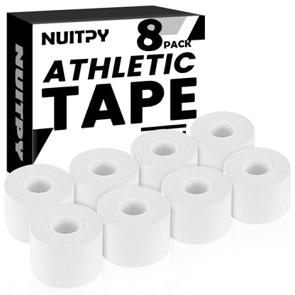 8 Pack White Athletic Sports Tape, Easy Tear Wrist Tape for Boxing & Gymnastics