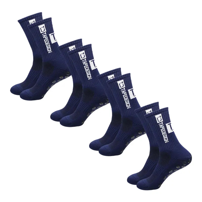 4 Pairs Soccer Socks Sports Grip Socks Anti-Slip Basketball Socks Spot Rubber Anti-Slip Cotton Soccer Socks