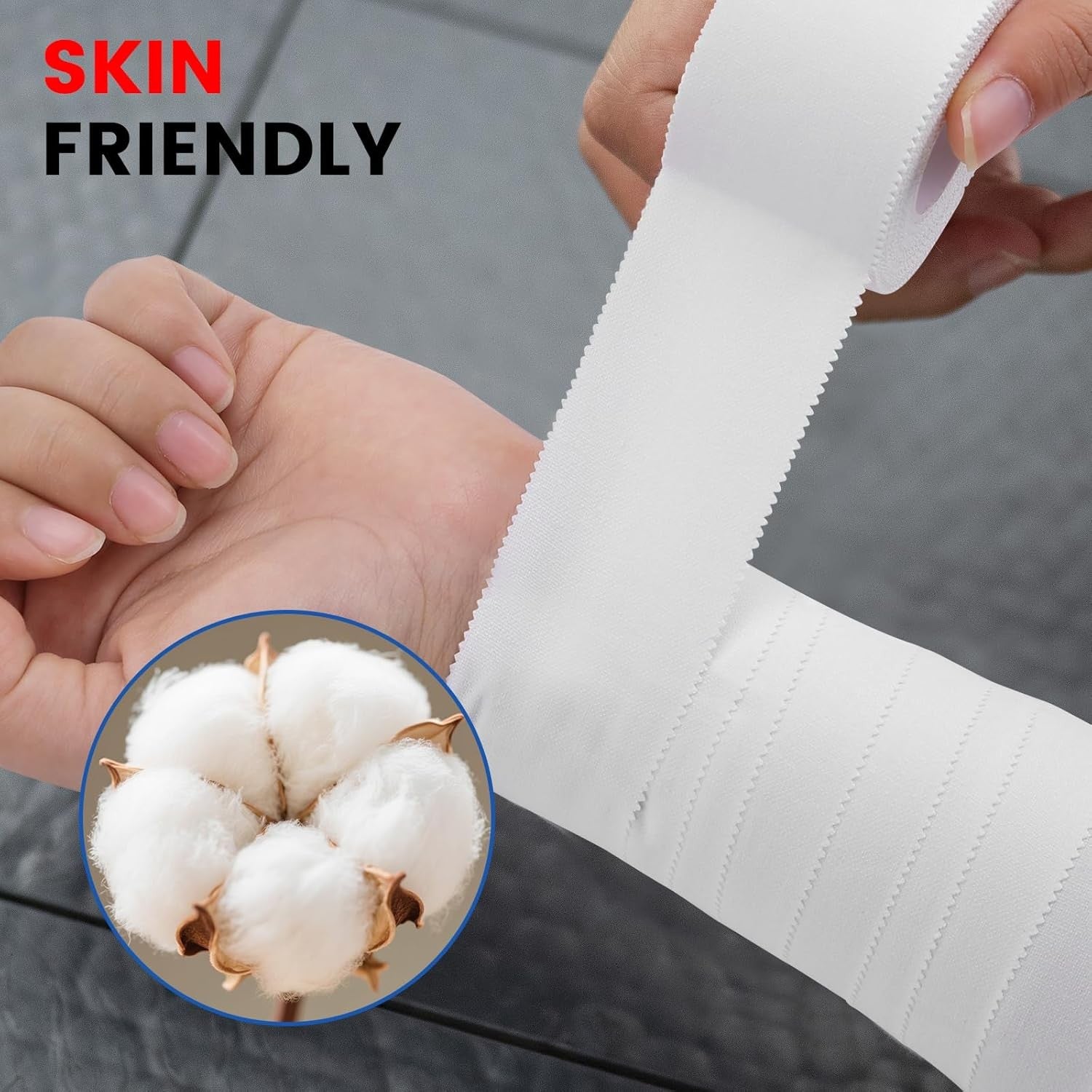 8 Pack White Athletic Sports Tape, Easy Tear Wrist Tape for Boxing & Gymnastics