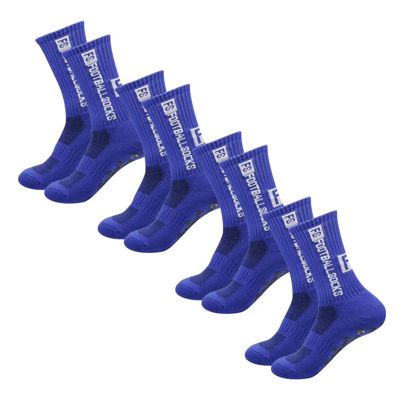 4 Pairs Soccer Socks Sports Grip Socks Anti-Slip Basketball Socks Spot Rubber Anti-Slip Cotton Soccer Socks