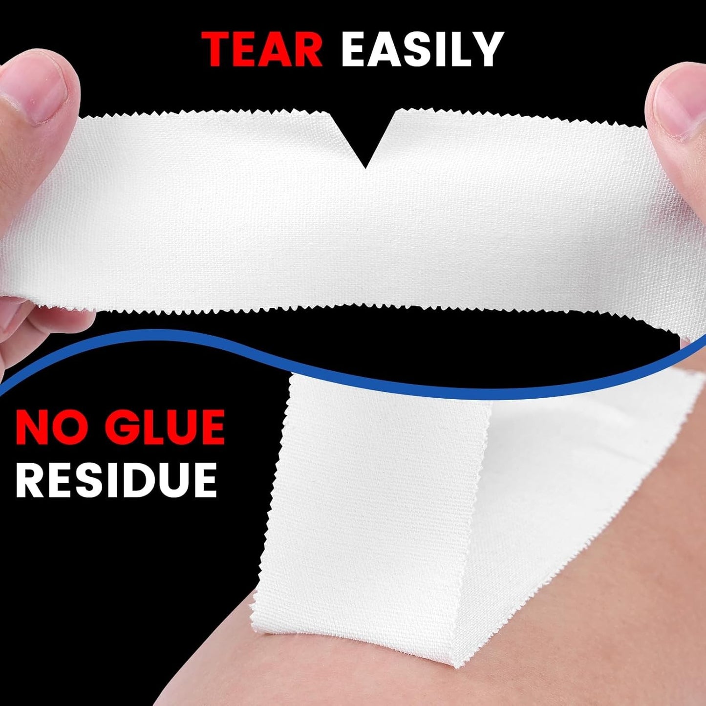 8 Pack White Athletic Sports Tape, Easy Tear Wrist Tape for Boxing & Gymnastics