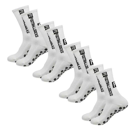 4 Pairs Soccer Socks Sports Grip Socks Anti-Slip Basketball Socks Spot Rubber Anti-Slip Cotton Soccer Socks